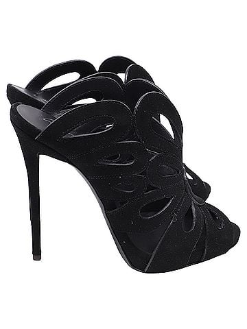 Giuseppe Zanotti Giuseppe Zanotti Butterfly Cutout Slide Sandals in Black Suede  (view 1)