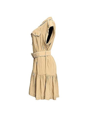 Zimmermann Zimmermann Utility Belted Mini Dress in Beige Viscose (view 2)