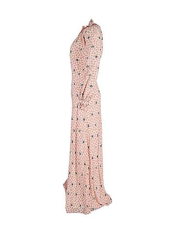 Vilshenko Vilshenko Eleanora Maxi Dress in Peach Floral Print Silk (view 2)