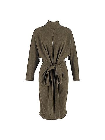 Tom Ford Tom Ford Belted Jumper Dress In Green Cashmere (view 1)