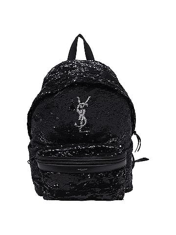 Saint Laurent Saint Laurent Sequins City Backpack in Black Sequins (view 1)