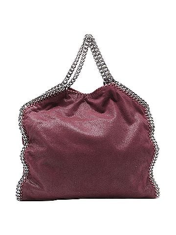 Stella McCartney Stella McCartney Falabella Fold-Over Tote in Burgundy Faux Leather (view 2)