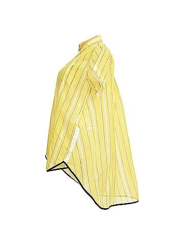 Sacai Sacai Striped Loose-Fit Shirt in Yellow Polyester (view 2)