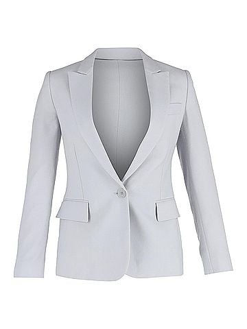 Stella McCartney  Stella Mccartney Single-Breasted Blazer with Pockets in Light Blue Viscose (view 1)