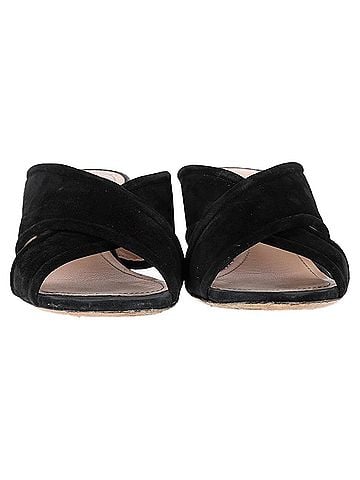 Nicholas Kirkwood  Nicholas Kirkwood Cross-Strap Mules in Black Suede (view 2)