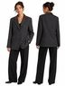 Express 100% Wool Plaid Gray Blue Blazer Size L - photo 3