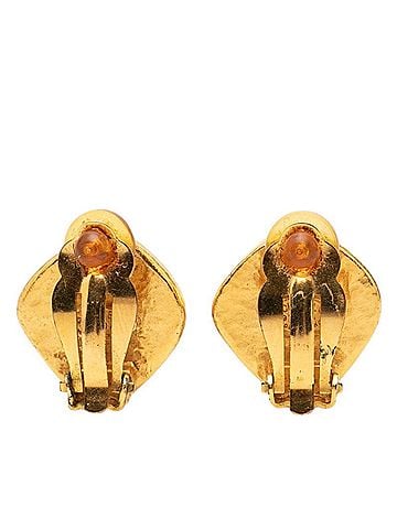 Chanel Chanel Coco Mark Vintage Square Earrings, 97A Stamp, Gold and Silver Plated, Women's CHANEL (view 2)