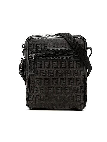 Fendi Fendi Zucchino Crossbody Shoulder Bag 8BT098 Brown Black Canvas Leather Women's FENDI (view 1)