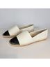 Tory Burch 100% Leather Color Block White Black Flats Size 10 1/2 - photo 5