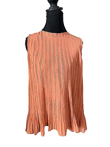 Club Monaco pleated swing top chemise peach Sleeveless Blouse (view 1)