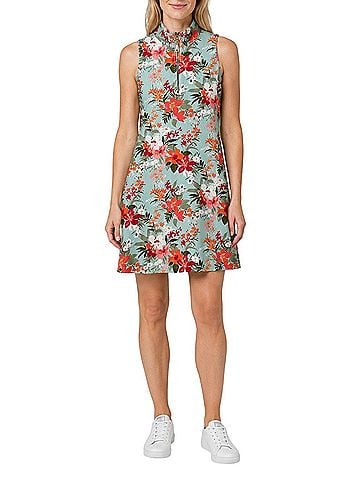 Spartina 449 Half-Zip Tropical Floral Casual Dress (view 1)