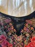 Calessa Floral Black Multi Color Blouse Size XL - photo 3