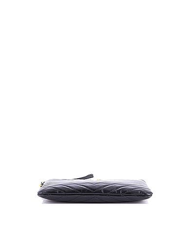 Saint Laurent Classic Monogram Wristlet Pouch Matelasse Chevron Leather Small (view 2)