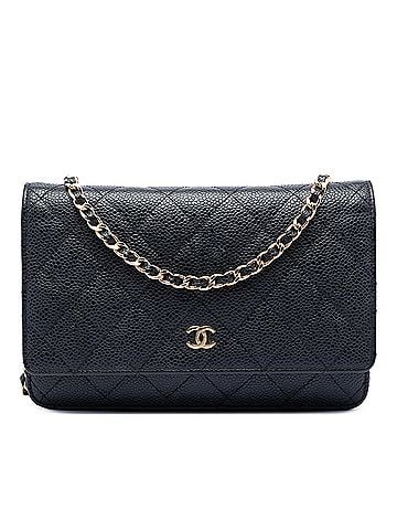 Chanel CC Quilted Caviar Wallet on Chain (view 1)
