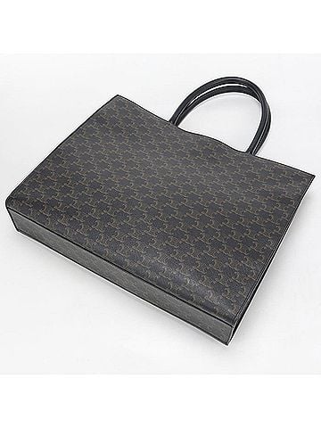 Céline CELINE Celine Tote Bag, Triomphe Canvas, Men's, Black (view 2)