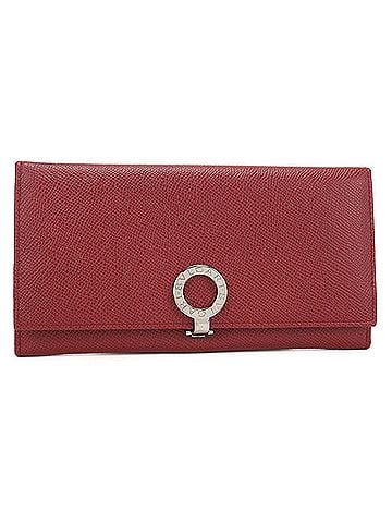 Bvlgari BVLGARI Bulgari Long Wallet, Bi-fold with Coin Pocket, Women's, Red (view 1)
