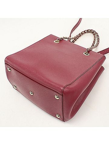 Salvatore Ferragamo Salvatore Ferragamo FERRAGAMO Ferragamo Tote Bag 21 E998 2WAY Chain Vara Ribbon Women's Wine Red (view 2)
