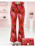 ASOS Floral Red Pink Green Brown Casual Pants Size 8 - photo 4