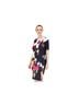 Escada Floral Blue Red Cocktail Dress Size XL - photo 1
