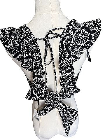 Bardot Sierra Black White Eyelet Short Sleeve Blouse (view 2)