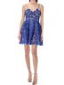 Self-Portrait 100% Polyester 88% Polyester 12% Elastane Leopard Print Blue Cocktail Dress Size 4 - photo 1