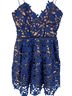 Self-Portrait 100% Polyester 88% Polyester 12% Elastane Leopard Print Blue Cocktail Dress Size 4 - photo 2