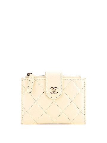 Chanel Double Zip French Wallet Quilted Caviar Compact (view 1)