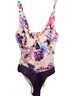 Aqua Blu Floral Multi Color One Piece Swimsuit Size 6 - photo 1