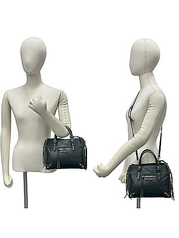 Balenciaga BALENCIAGA Paper Mini Leather 2-way Handbag/Shoulder Bag/Mini Tote Bag, Gray, 29098 (view 2)