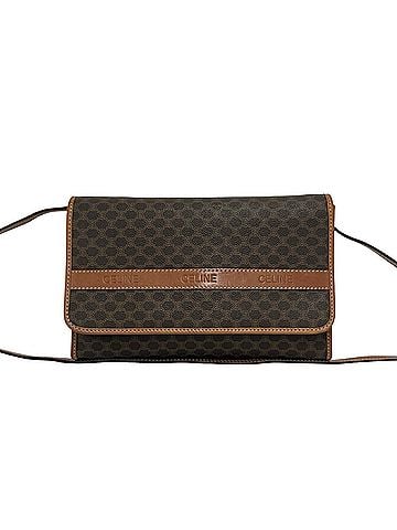 Céline CELINE Vintage Macadam Blazon Triomphe Pattern Leather Shoulder Bag/Pochette, Brown, 64337 (view 1)