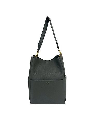 Céline CELINE Celine Sangle Bucket Logo Leather Semi-One Shoulder Bag Tote Gray 82592 (view 1)