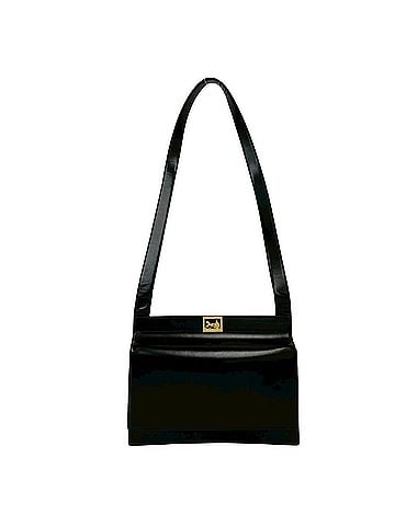 Céline CELINE Sulky Logo Carriage Hardware Calf Leather Semi-Shoulder Bag Black 75266 (view 1)