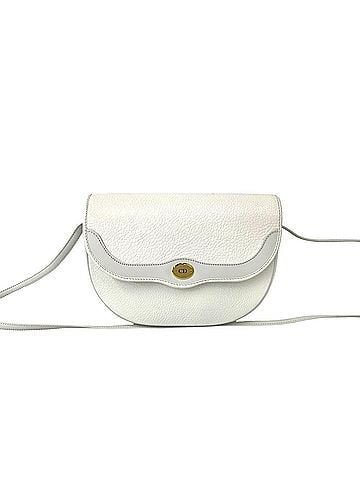 Christian Dior Christian Dior Vintage CD Logo Hardware Leather Mini Shoulder Bag Pouch White 05181 (view 1)