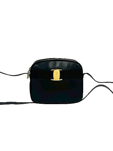 Salvatore Ferragamo Salvatore Ferragamo Vintage Vara Ribbon Hardware Leather Shoulder Bag Black 03279 (view 1)