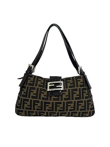 Fendi FENDI Vintage FF Zucca Pattern Canvas Leather Semi Shoulder Bag Handbag Brown Black 02438 (view 1)