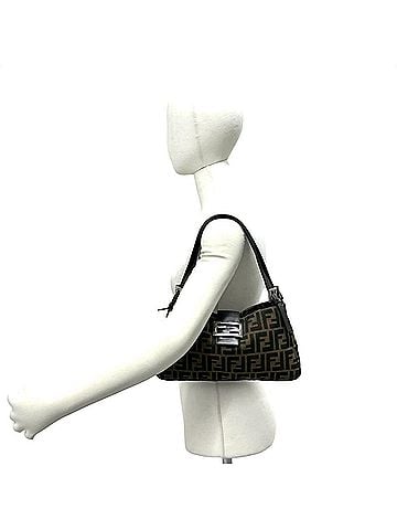 Fendi FENDI Vintage FF Zucca Pattern Canvas Leather Semi Shoulder Bag Handbag Brown Black 02438 (view 2)