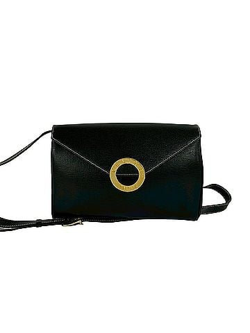 Céline CELINE Vintage Circle Logo Hardware Leather Shoulder Bag Pouch Sacoche Black 74001 (view 1)