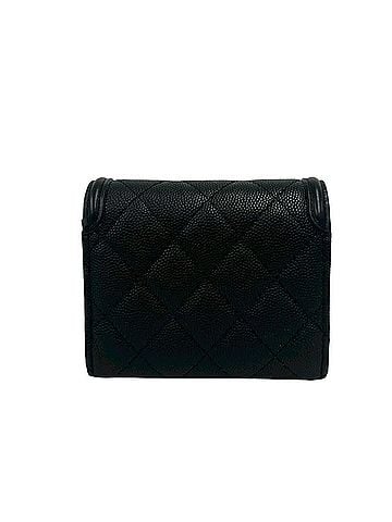 Chanel CHANEL CC Filigree Coco Mark Caviar Skin Tri-fold Wallet Black 86951 (view 2)
