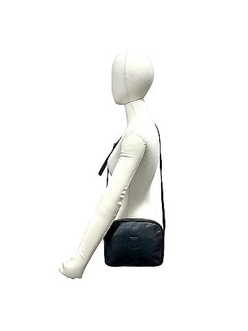 Céline CELINE Vintage Triomphe Logo Leather Shoulder Bag/Pouch/Sacoche, Black, 31153 (view 2)