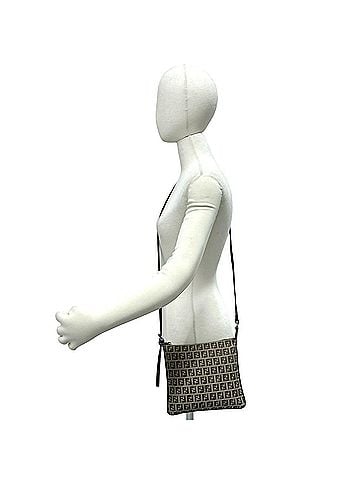 Fendi FENDI Zucchino FF pattern canvas and leather genuine shoulder bag, sacoche, pochette, brown, 14859 (view 2)