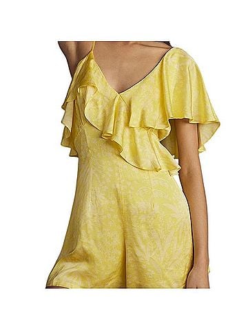 Anthropologie Corey Lynn Calter One-Shoulder Ruffle Romper Romper (view 1)