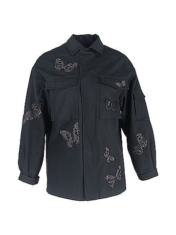 Mario Valentino Valentino Utopia Butterfly Shirt in Black Cotton (view 1)