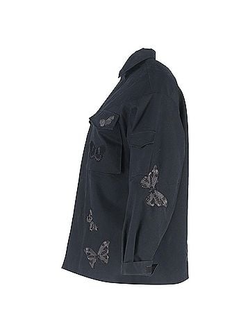Mario Valentino Valentino Utopia Butterfly Shirt in Black Cotton (view 2)