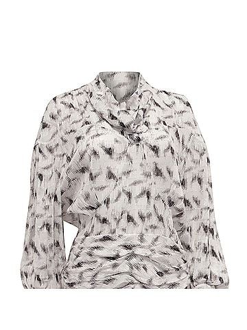 IRO Iro Jensen Asymmetric Printed Midi Dress in White Viscose (view 2)