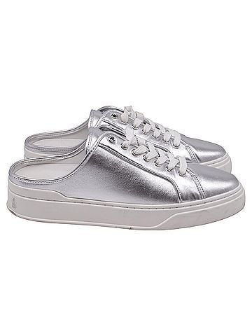 Stuart Weitzman Stuart Weitzman Skater Mule Sneakers in Silver Leather (view 1)