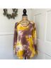 LOGO Tie-dye Multi Color Long Sleeve Top Size L - photo 4