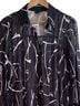 Lisa Bayne 100% Polyester Print Black White Long Sleeve Blouse Size M - photo 2