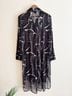 Lisa Bayne 100% Polyester Print Black White Long Sleeve Blouse Size M - photo 5