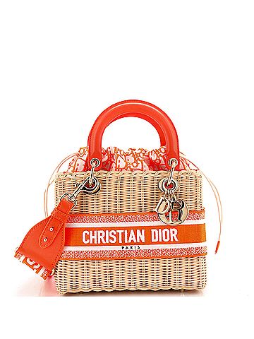 Christian Dior Lady Dior Bag Wicker and Oblique Canvas Medium (view 1)