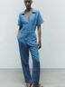Zara Blue Jumpsuit Size S - photo 5